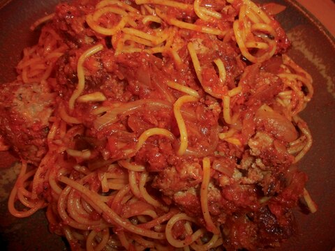 ピリ辛トマトスパゲテイー